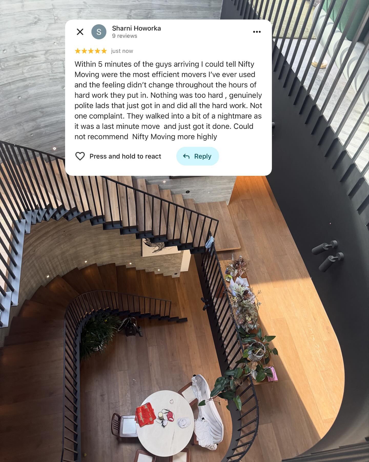 Nifty Moving now have over 220 5 star Google reviews. If you’re moving house and looking for efficient, cheerful and hard working removalists feel free to get in touch. www.niftymoving.com.au